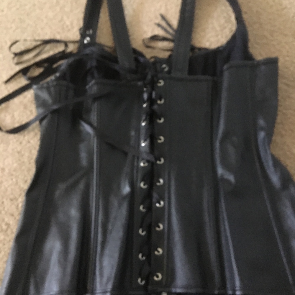 Faux Leather Corset Vest